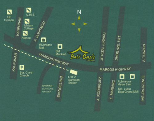 Bali Oasis Vicinity and Location Map