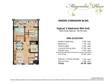 Magnolia Place 2 Bedroom Floor Plan