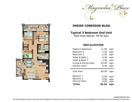 Magnolia Place 3 Bedroom Floorplan